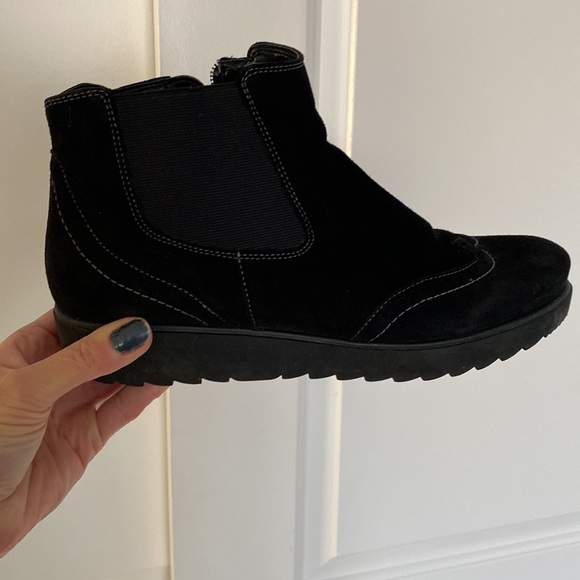 Ara black suede fleeces lined booties - Picture 6 of 15